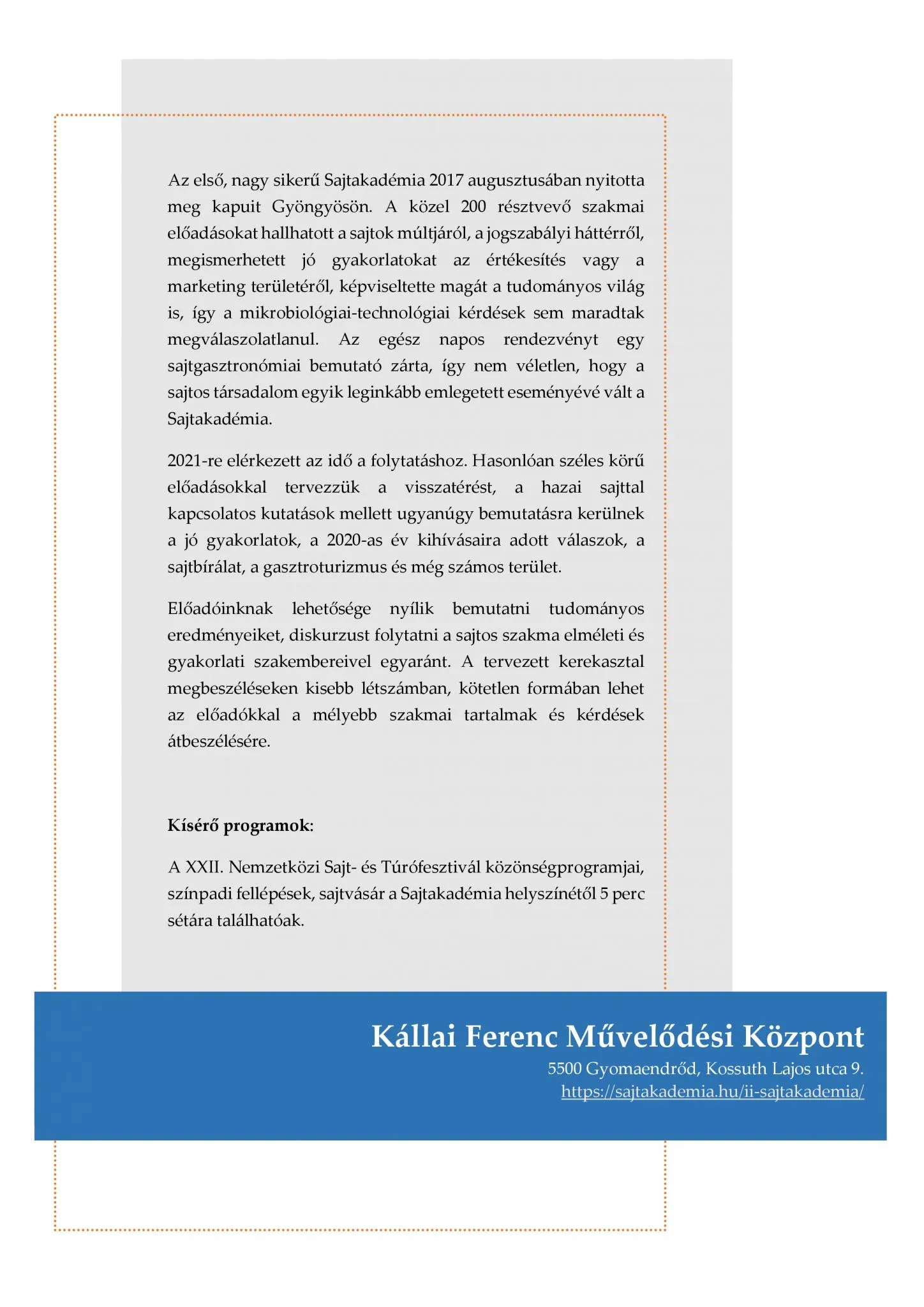 II. Sajtakadémia