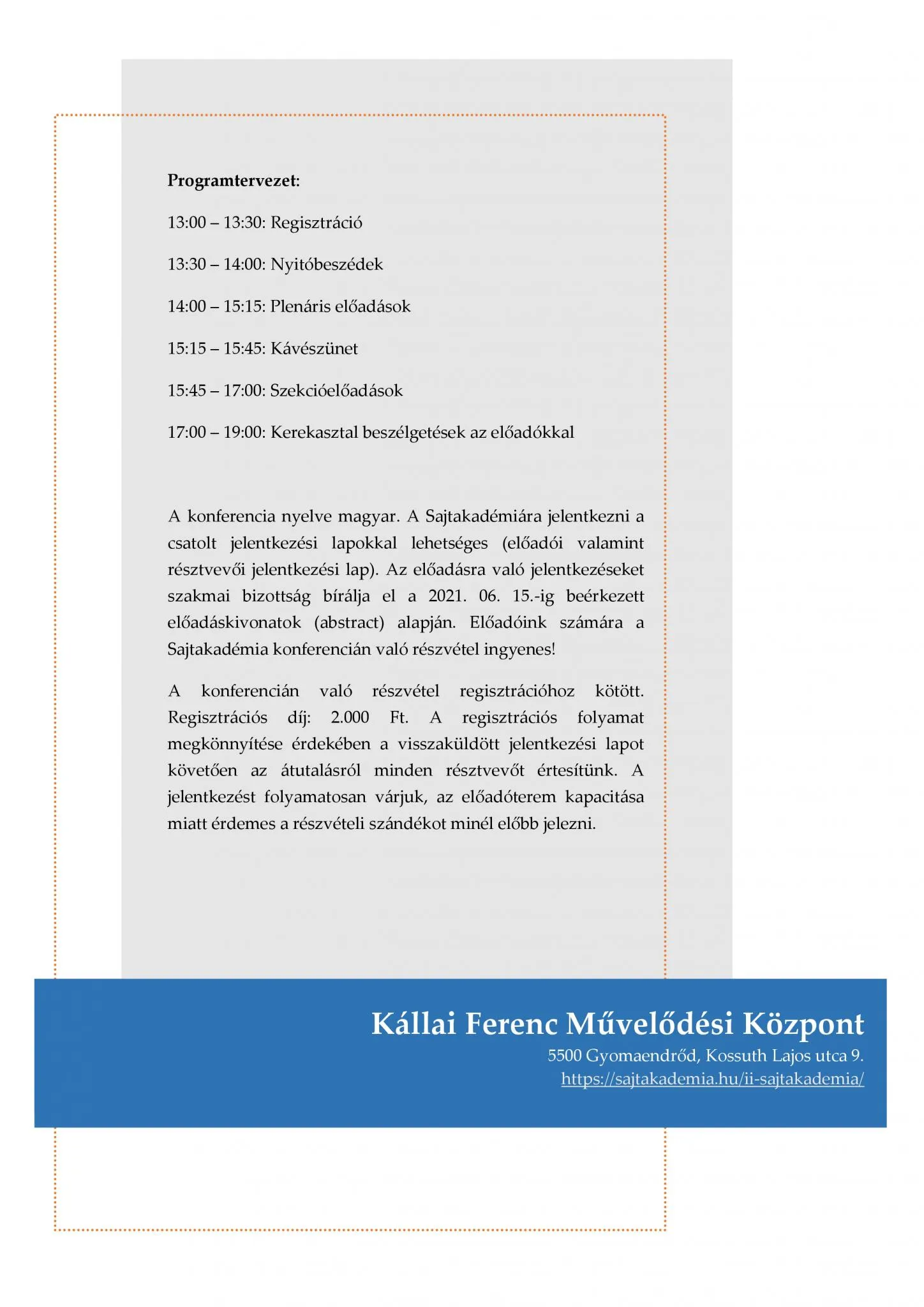 II. Sajtakadémia