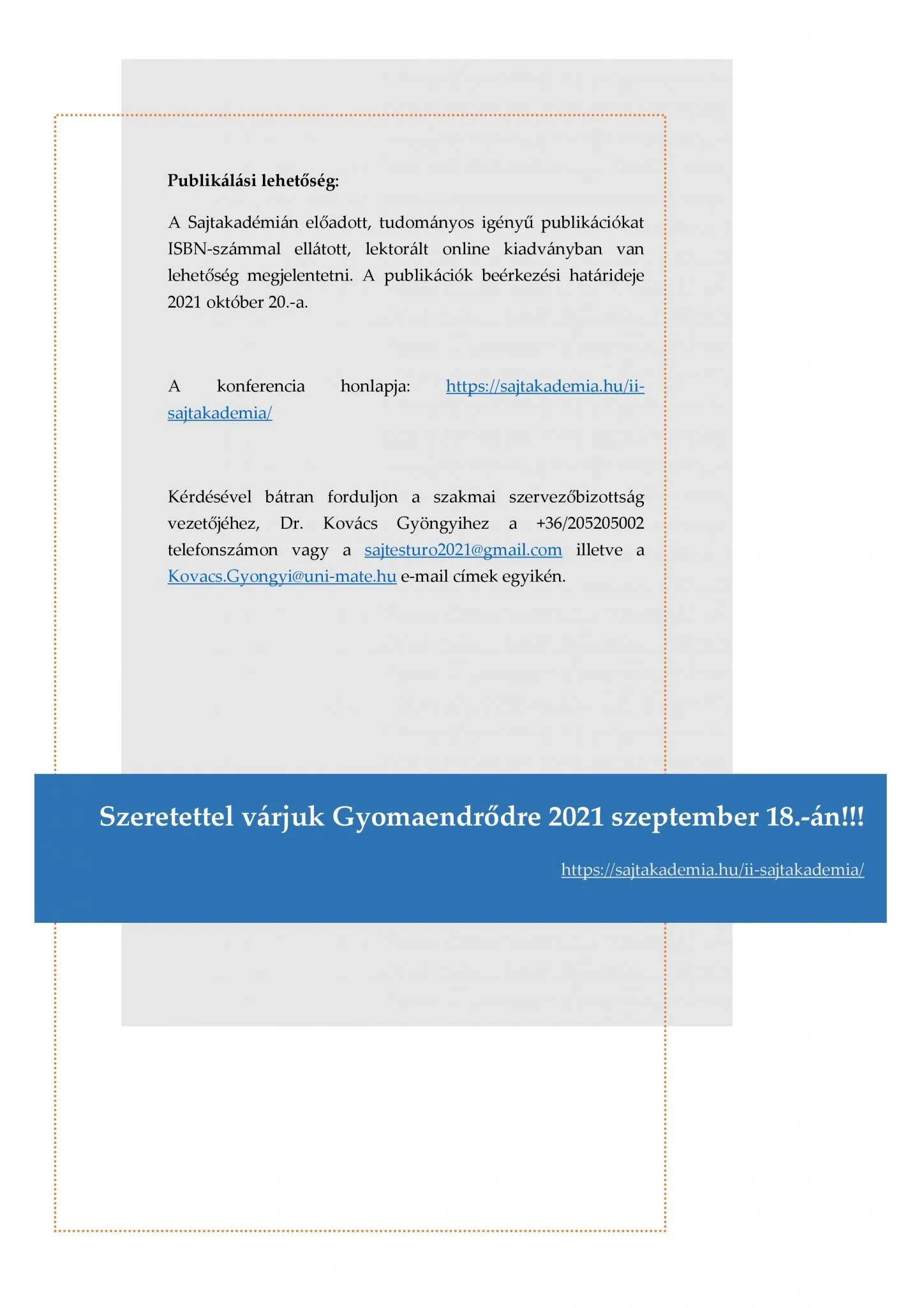 II. Sajtakadémia
