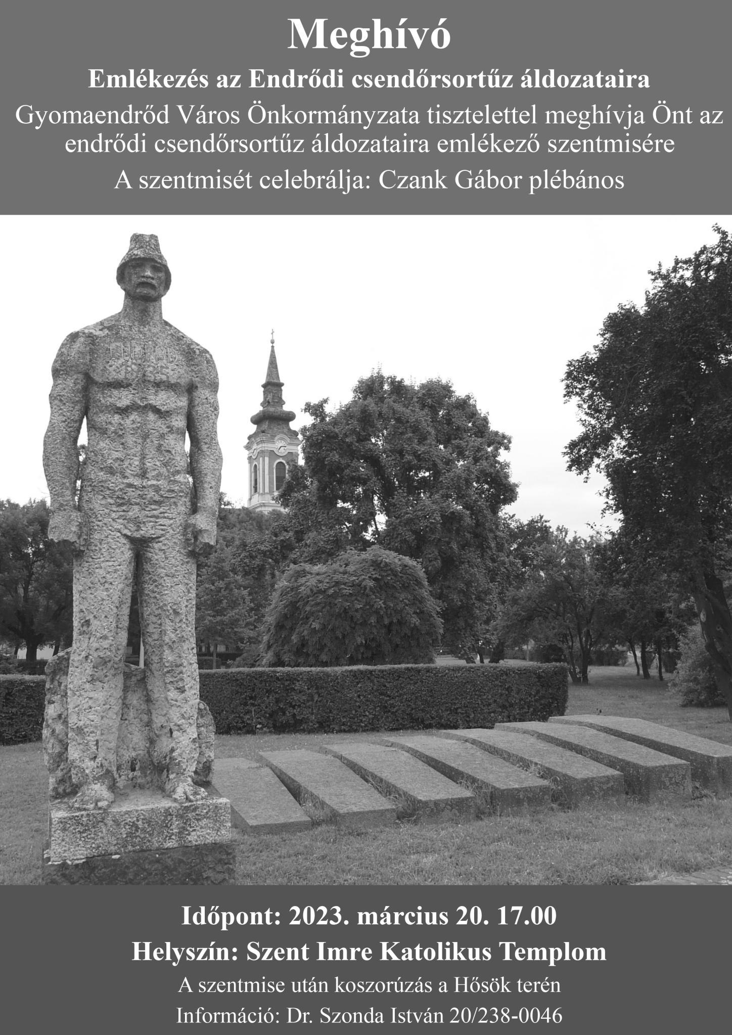 Emlékezés az Endrődi csendőrsortűz áldozataira