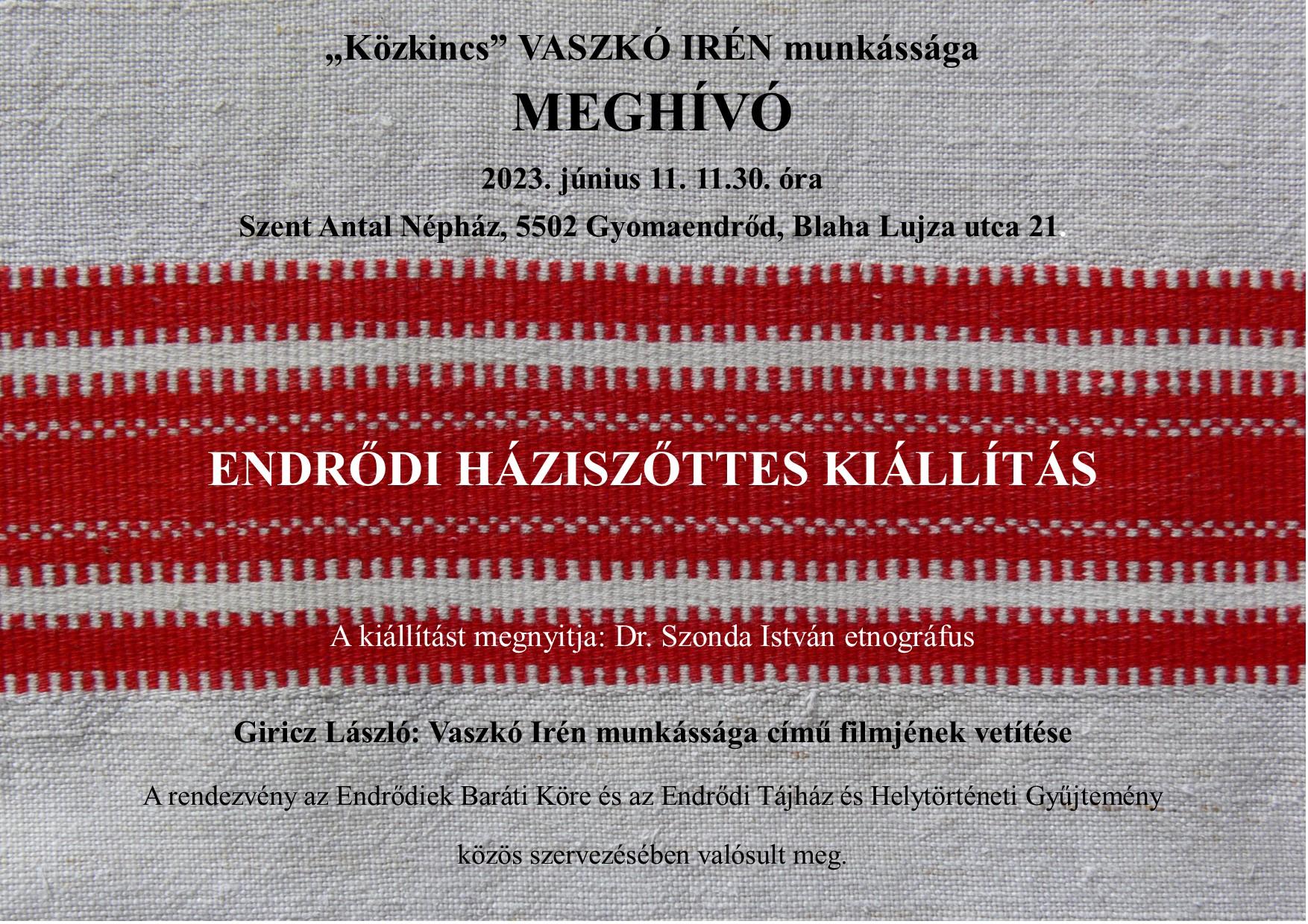 Endrődi Háziszőttes Kiállítás