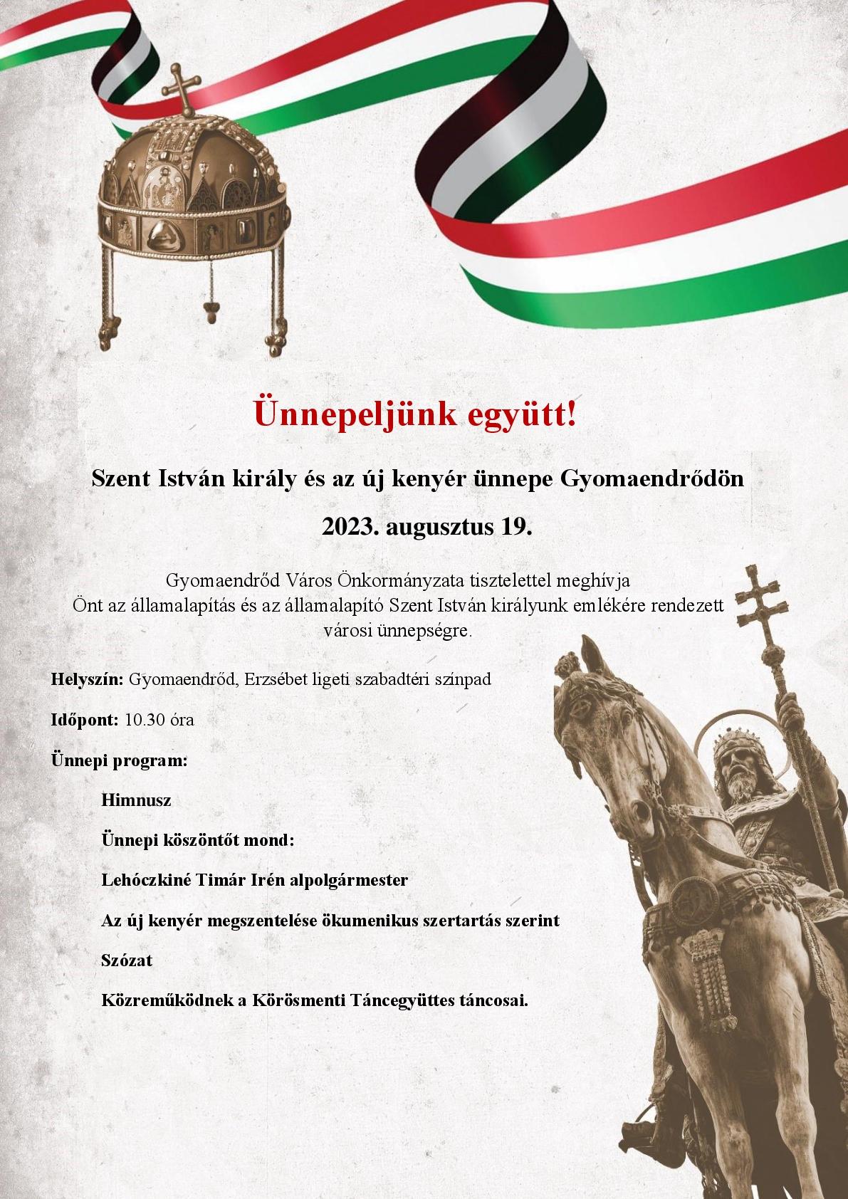 Szent István király és az új kenyér ünnepe Gyomaendrődön