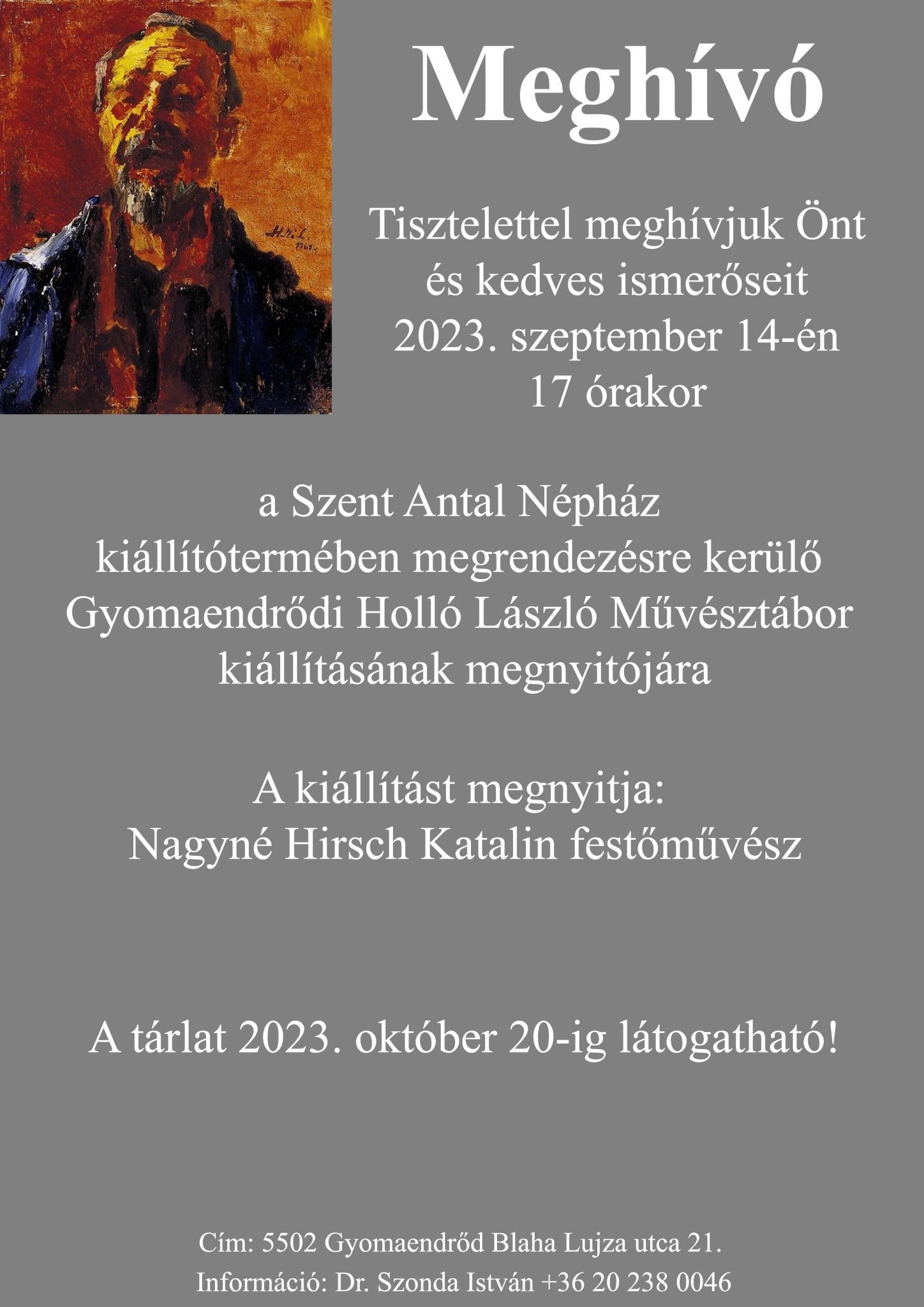 Gyomaendrődi Holló László Művésztábor kiállításának megnyitója