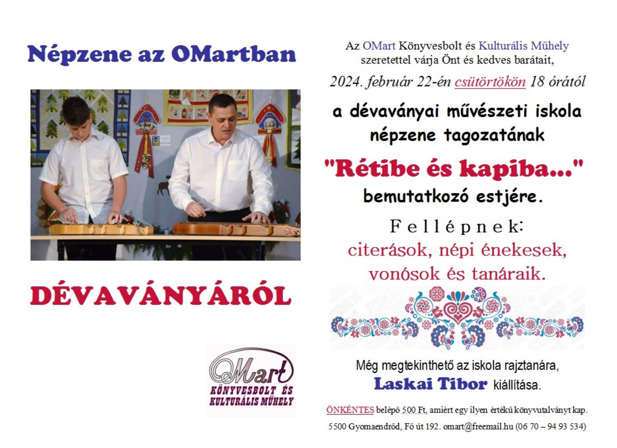 &quot;Rétibe és kapiba...&quot; - Bemutatkozik a dévaványai művészeti iskola népzene tanszaka