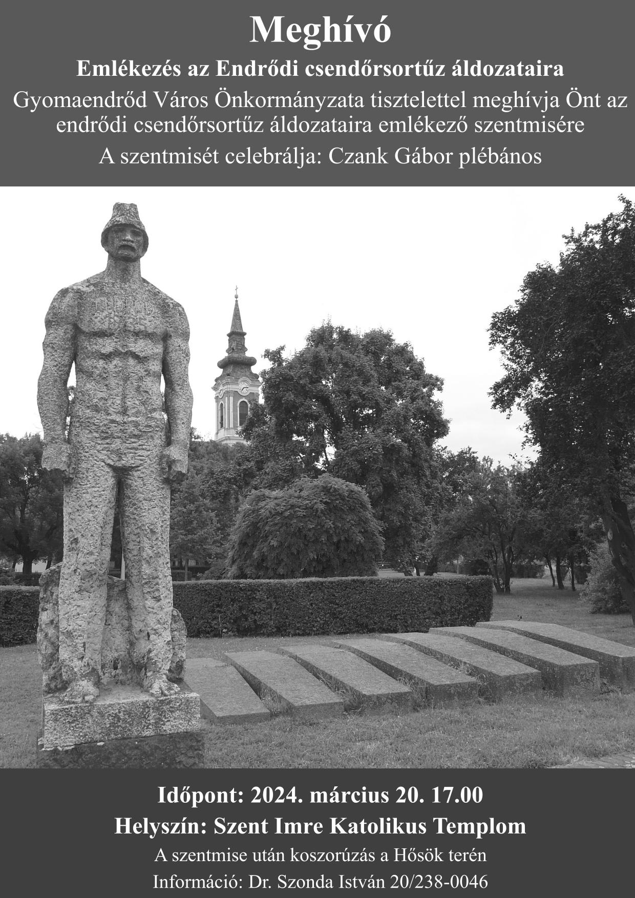 Emlékezés az Endrődi csendőrsortűz áldozataira