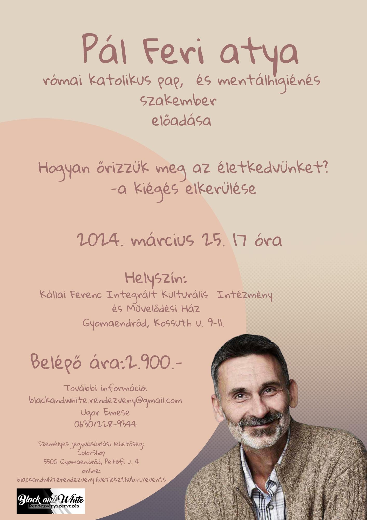 Pál Feri atya előadása plakát
