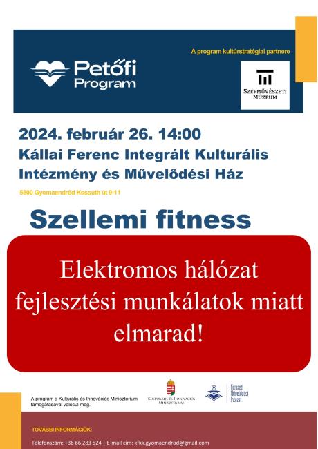 Szellemi fitness 2024. február 26-án elmarad