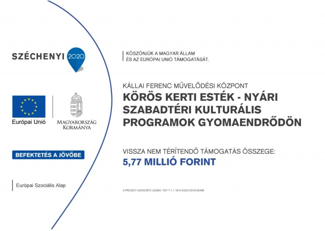 TOP-7.1.1-16-H-ESZA-2019-00499 - Körös Kerti Esték - Nyári szabadtéri kulturális programok Gyomaendrődön