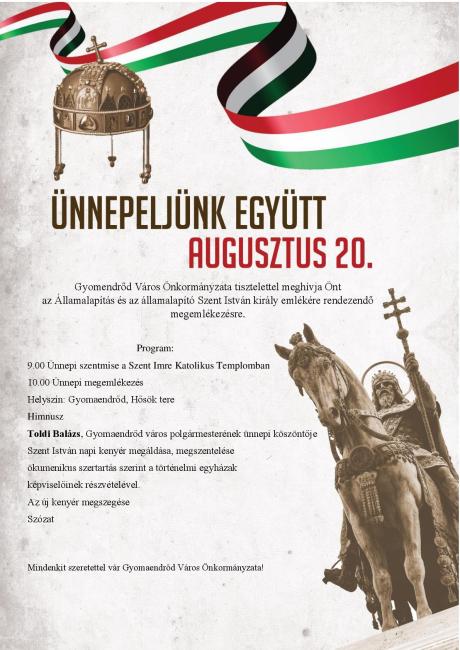 Nemzeti Ünnep - Augusztus 20