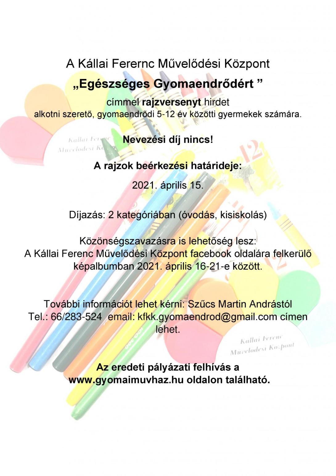 &quot;Egészséges Gyomaendrődért&quot; rajzverseny